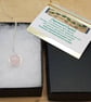 Minimalist Rose Quartz circle necklace. Pink Reiki jewelry. January Birthstone  - Image 5