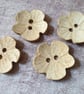 2" 50mm 80L Rare WHITE COCONUT FLOWER Buttons - Image 5