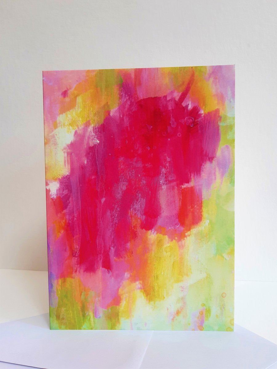 Tickled pink! - abstract greeting card