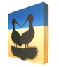 Original Stork Painting with Ukraine Heart - acrylic art of bird silhouettes - Image 4