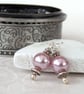 Dusky pink shell pearl earrings - Image 4