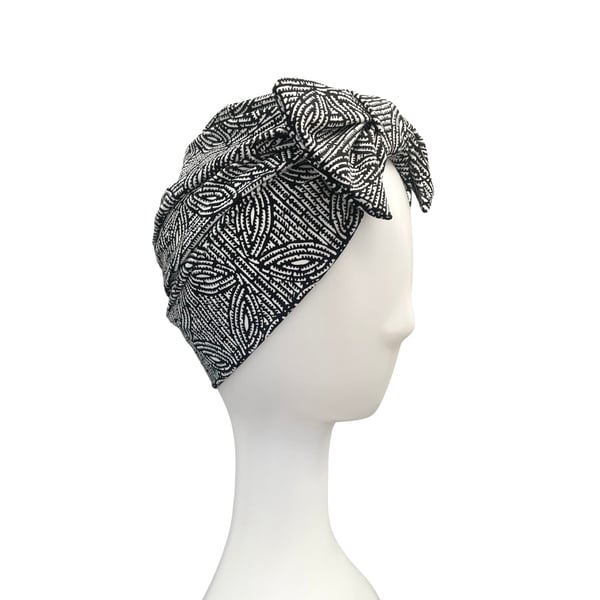 Handmade Soft Bow Turban Head Wrap Hat, Hair Loss Chemo Gift