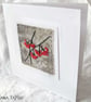 RED BERRIES EMBROIDERED ECO PRINT CHRISTMAS CARD - Image 3