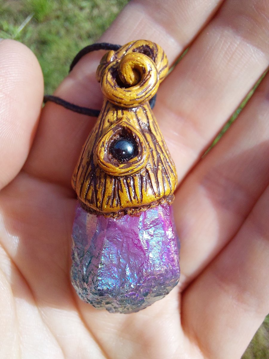 Unicorn stone & Hematite Autumn Treasure Pendant