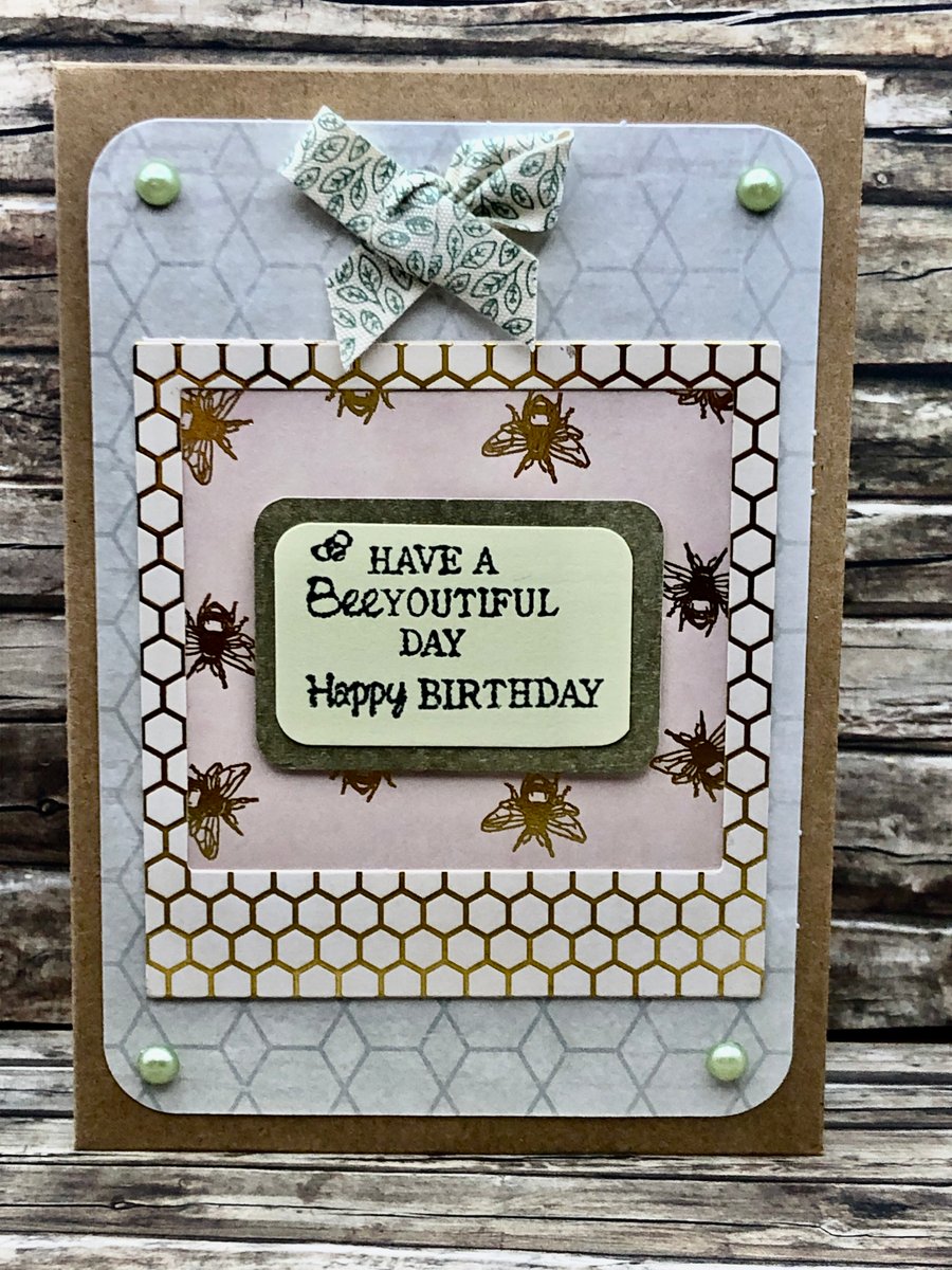 Bee themed Birthday card