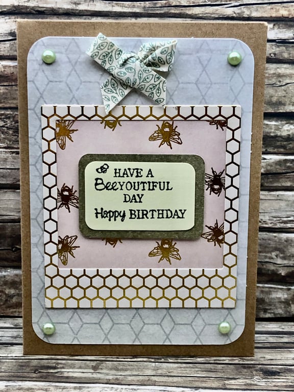 Bee themed Birthday card