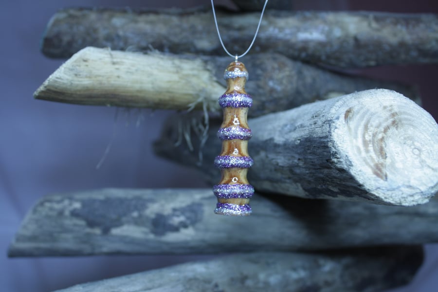 Unique Purple and Silver Wooden Christmas Decoration