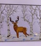 Handmade glass painted window hanging, Highland Stag