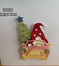 Handmade Christmas Card – Gnome Driving Home for Christmas - Image 3