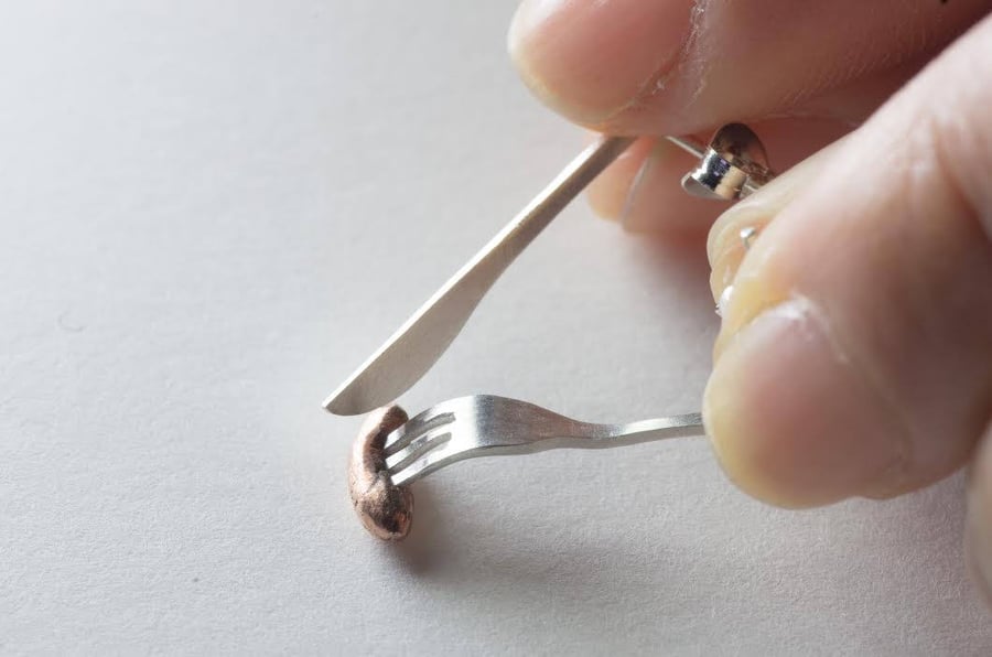 Mini Cutlery Earrings with Sausage Quirky Handmade Gift for her