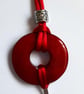 Red Disc & Silver Fangs Pendant  - Image 5