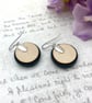 Summer Seconds - Scandi love Hearts fabric button dangle earrings - Image 9