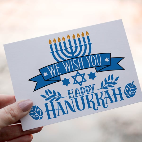 Wishing You A Happy Hanukkah Card, Hanukkah, Personalised Hanukkah Celebrations