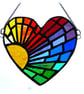 Sun Heart Suncatcher Stained Glass Rainbow Rays Handmade 007 - Image 2
