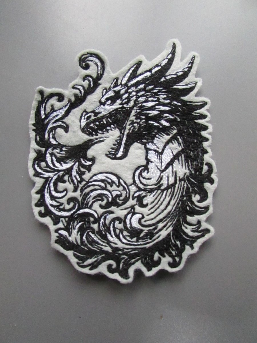 Dragon Embroidered Sew on Applique Patch