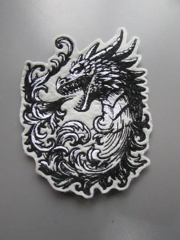 Dragon Embroidered Sew on Applique Patch