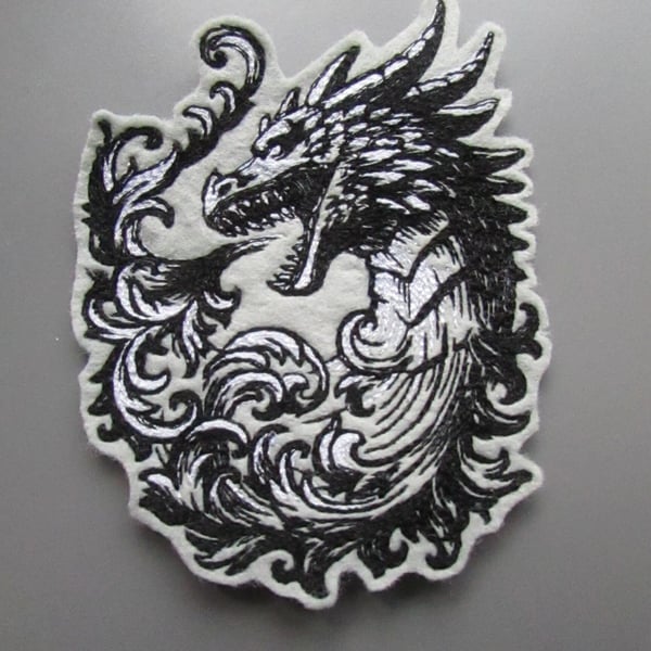 Dragon Embroidered Sew on Applique Patch