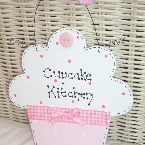 ♥ PERSONALISED Cupcake Sign ~ Kitchen, Bedroom, New Baby, Christening, Birthday