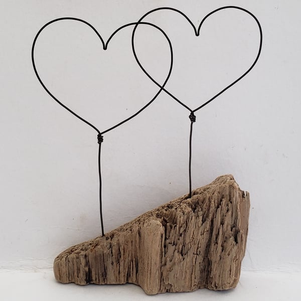 Together we will conquer,  driftwood and wire heart