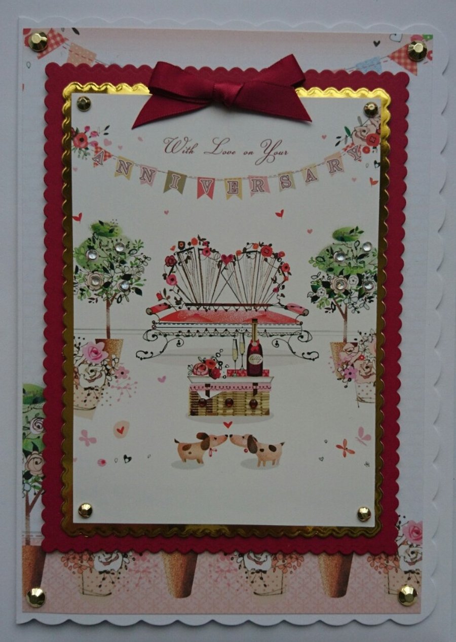 Anniversary Card Congratulations With Love on Your Anniversary Chic