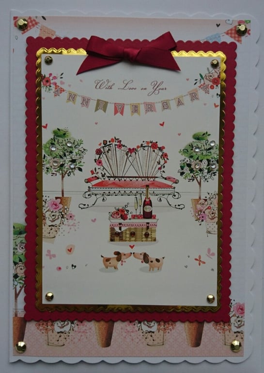 Anniversary Card Congratulations With Love on Your Anniversary Chic