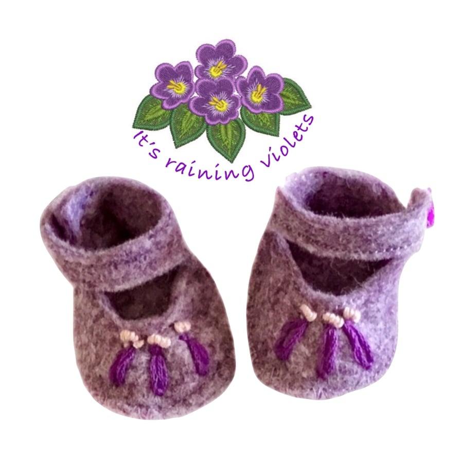 Embroidered Lavender Shoes