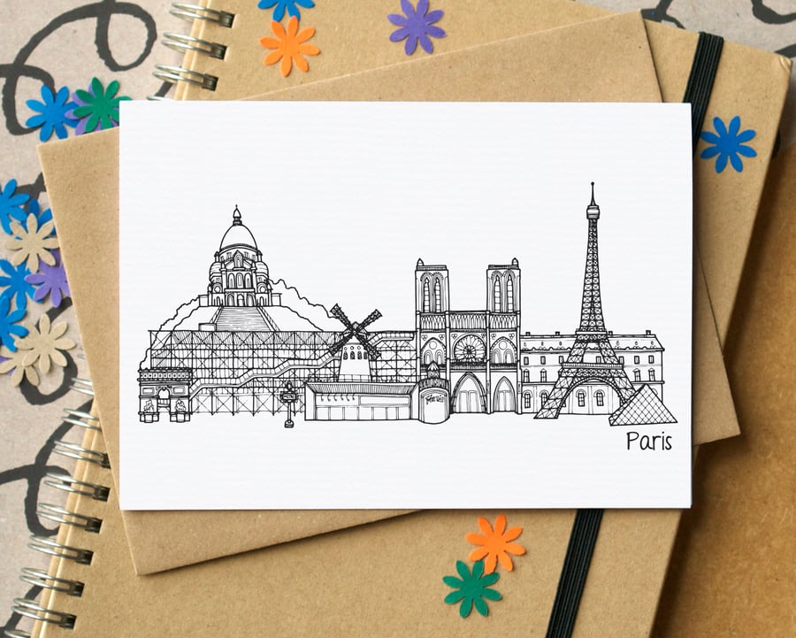 Paris Skyline Greetings Card