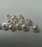 50 x Pearlized Off White 10mm Dome Shank Buttons