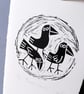 Three Crows - lino cut print - Image 1