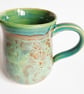 Green Brown Mug - Hand Thrown Stoneware Ceramic Mug - Image 1