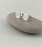 Sterling Silver Stud Earrings, Hammered 8mm Silver Stud Earrings - Image 1