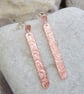 Dangly earrings in etched copper - Image 2