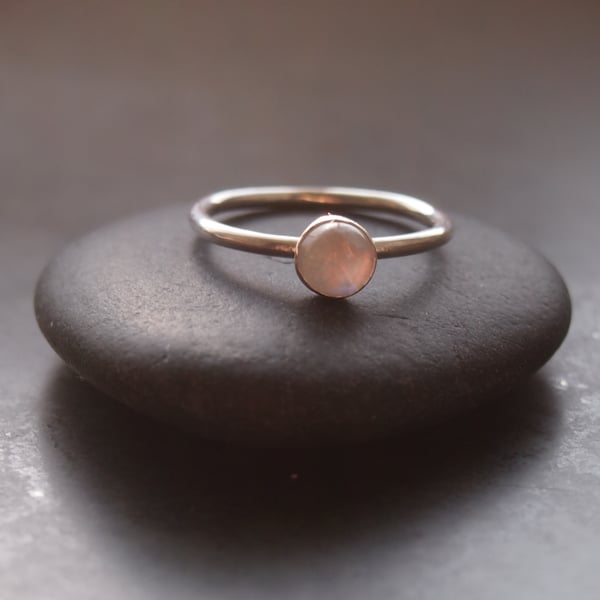  Moonstone and Sterling Silver Ring.