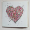 Pink Floral Heart Greeting Card