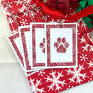 Pack of 4 Christmas gift tags - Paw prints