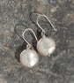 Sterling silver and Murano bead earrings - palest pink - Image 1