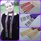Beaded scarf necklace. In a choice of colours. Boho chic