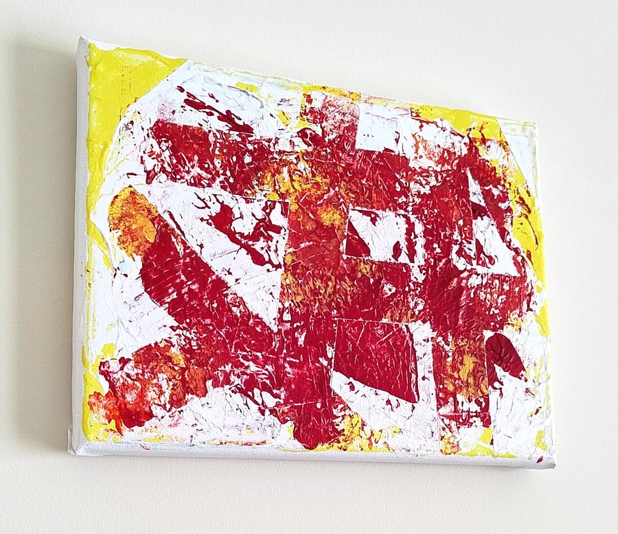 "Shattered Ember" – Original Textured Abstract Acrylic Painting on Canvas