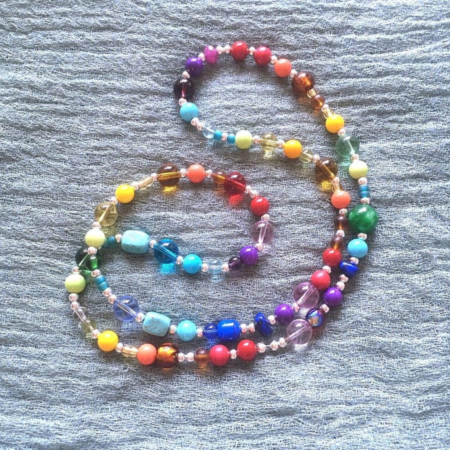 Bright rainbow necklace