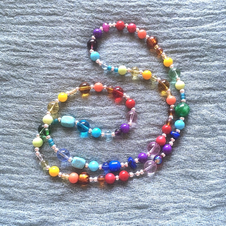 Bright rainbow necklace