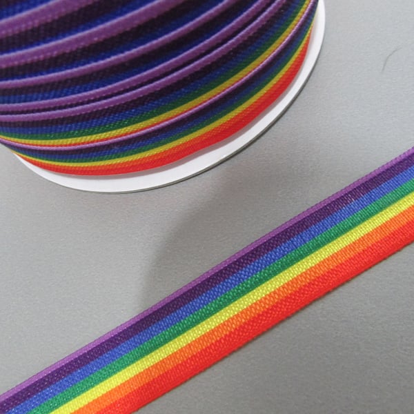 Rainbow Fold Over Elastic x 1 metre