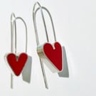 Tiny handmade heart earrings. 