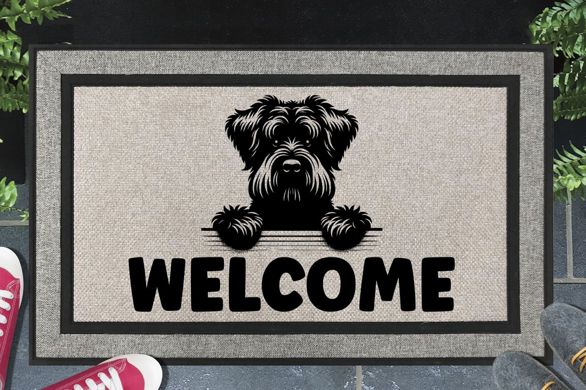 Black Russian Terrier Door Mat - Personalised All Weather Doormat - 45x70cm 