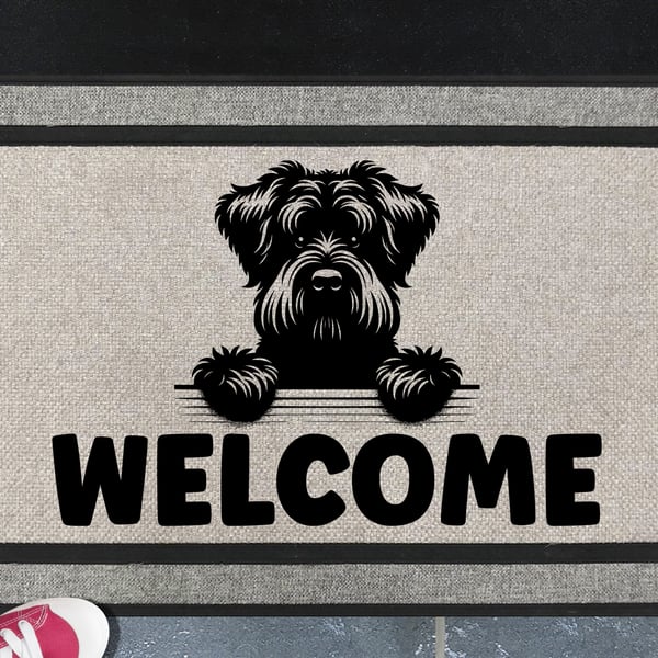 Black Russian Terrier Door Mat - Personalised All Weather Doormat - 45x70cm 