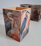 Handmade Decoupaged Wooden Holder with Birds - Image 2