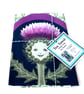 Illustrated Thistle Girl Tea Towel, Scottish Gift