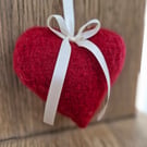 Beautiful Hanging Love Heart Handmade Using The Clothing of a Loved one