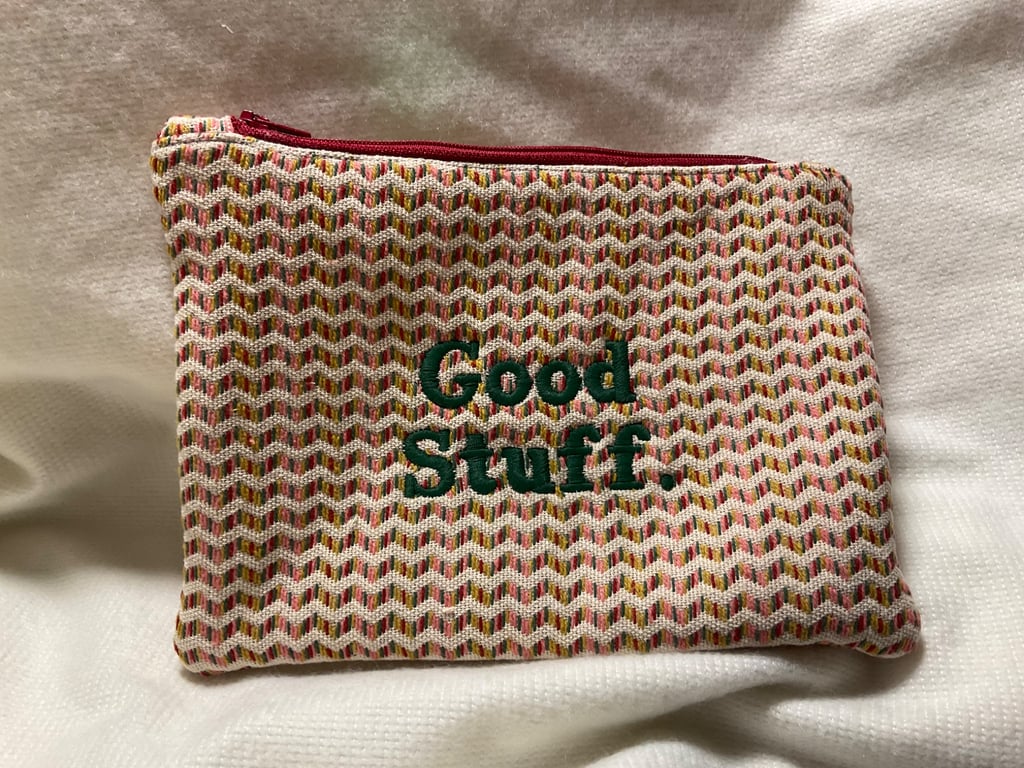 Good Stuff and Bad Ideas Embroidered Zip Pouch