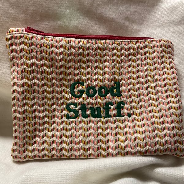 Good Stuff and Bad Ideas Embroidered Zip Pouch