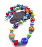 lampwork glass beaded necklace, rainbow polka dot jewellery - Image 3
